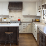 Cabinets tone kitchen two design countertops cabinet kitchens stained gray modern ideas tops light quartz traditional designs island farmhouse toned